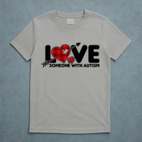 Plaid Love Someone With Autism T-Shirt