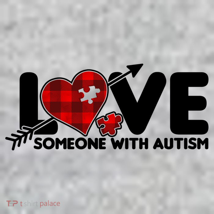 Plaid Love Someone With Autism T-Shirt