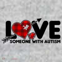 Plaid Love Someone With Autism Tall T-Shirt
