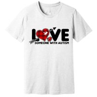 Plaid Love Someone With Autism Premium T-Shirt