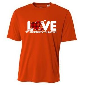 Plaid Love Someone With Autism Cooling Performance Crew T-Shirt