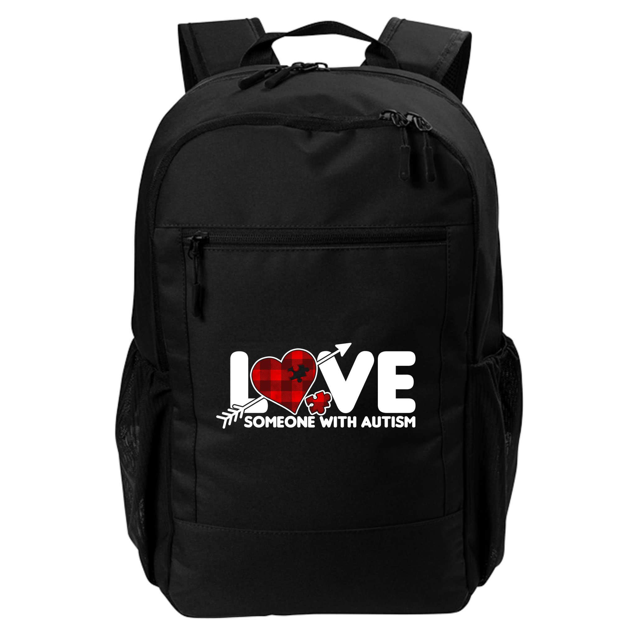 Plaid Love Someone With Autism Backpack