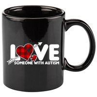Plaid Love Someone With Autism 11oz C Handle Ceramic Mug
