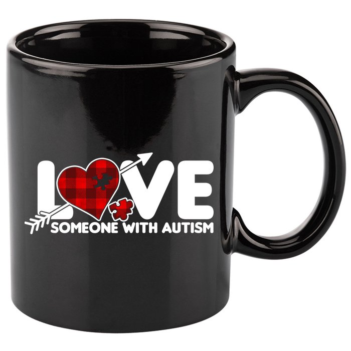 Plaid Love Someone With Autism 11oz C Handle Ceramic Mug