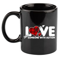 Plaid Love Someone With Autism 11oz C Handle Ceramic Mug