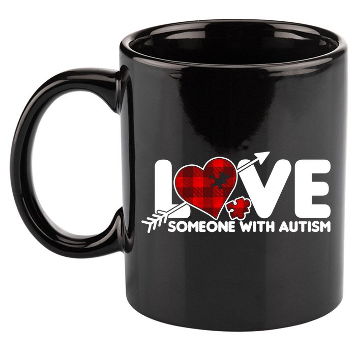 Plaid Love Someone With Autism 11oz C Handle Ceramic Mug