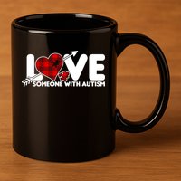 Plaid Love Someone With Autism 11oz C Handle Ceramic Mug