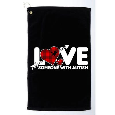 Plaid Love Someone With Autism Golf Towel
