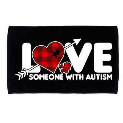 Plaid Love Someone With Autism Microfiber Hand Towel