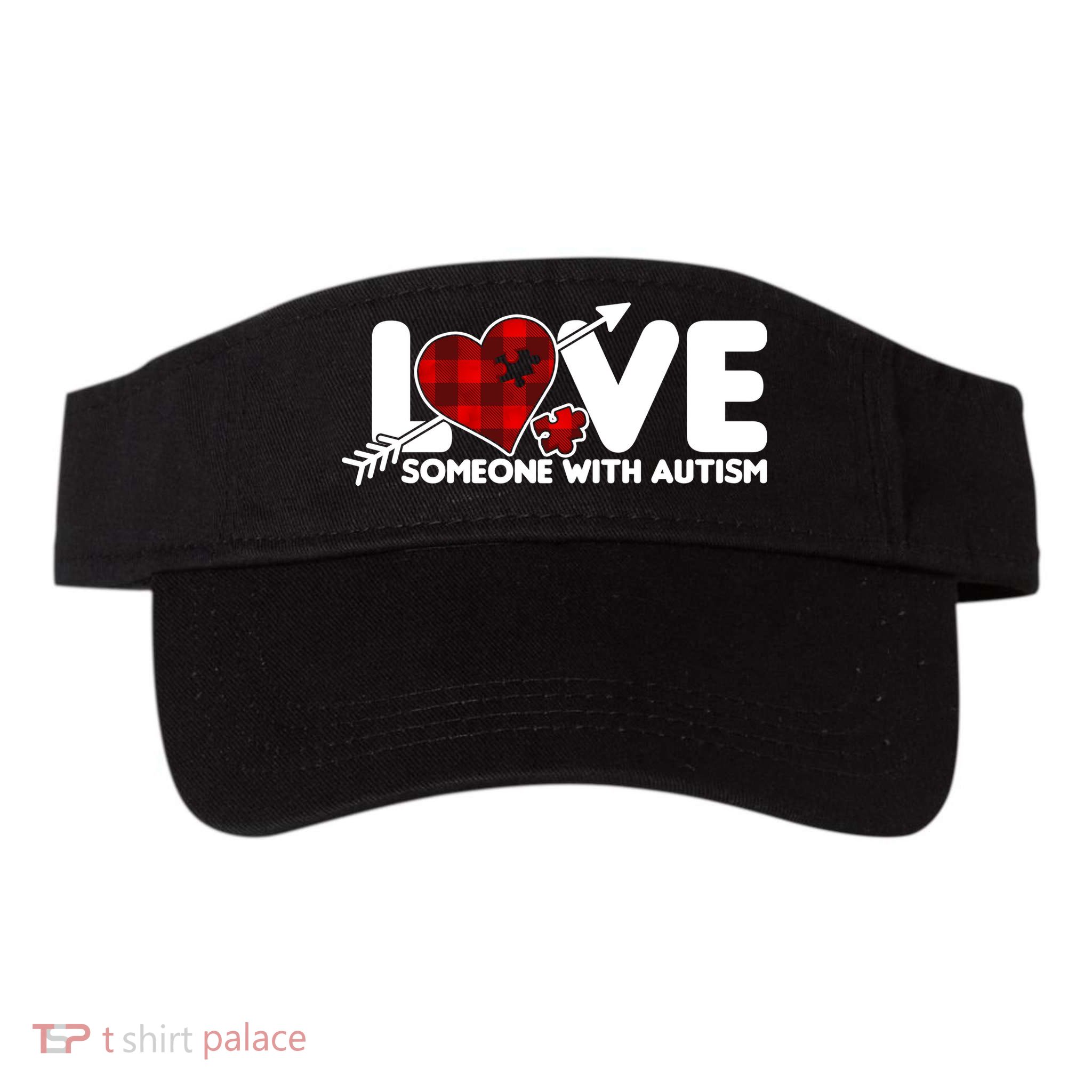 Plaid Love Someone With Autism Valucap Bio-Washed Visor
