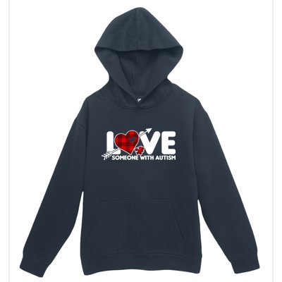 Plaid Love Someone With Autism Urban Pullover Hoodie