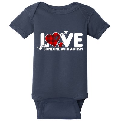 Plaid Love Someone With Autism Baby Bodysuit