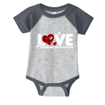 Plaid Love Someone With Autism Infant Baby Jersey Bodysuit