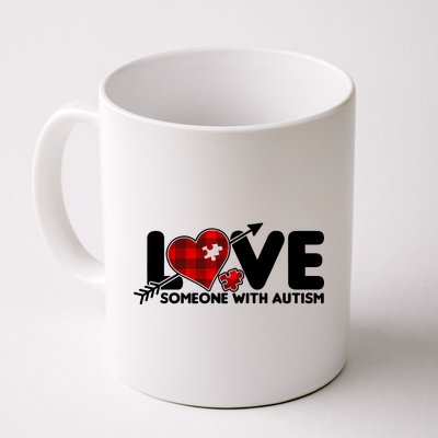 Plaid Love Someone With Autism Coffee Mug