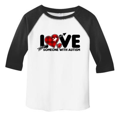 Plaid Love Someone With Autism Toddler Fine Jersey T-Shirt