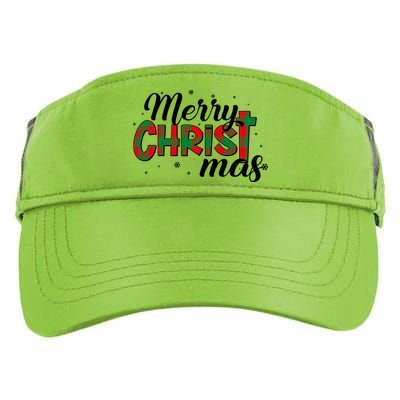 Plaid Merry Christmas Christ Adult Drive Performance Visor