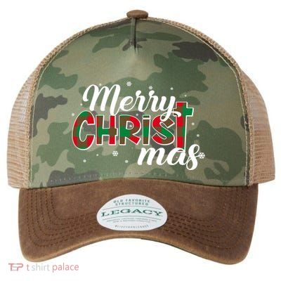 Plaid Merry Christmas Christ Legacy Tie Dye Trucker Hat