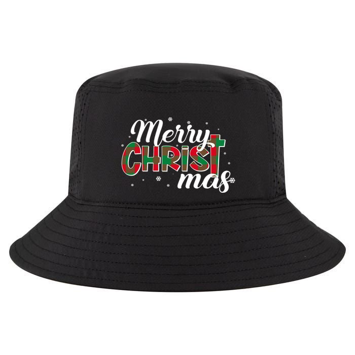 Plaid Merry Christmas Christ Cool Comfort Performance Bucket Hat