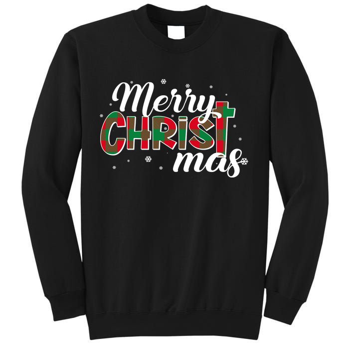 Plaid Merry Christmas Christ Sweatshirt