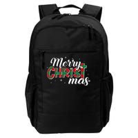 Plaid Merry Christmas Christ Daily Commute Backpack