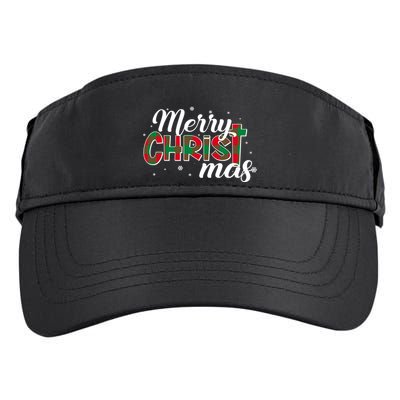 Plaid Merry Christmas Christ Adult Drive Performance Visor