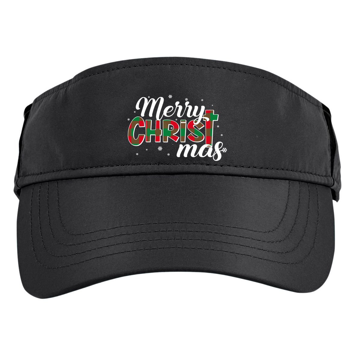 Plaid Merry Christmas Christ Adult Drive Performance Visor
