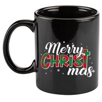 Plaid Merry Christmas Christ 11oz C Handle Ceramic Mug