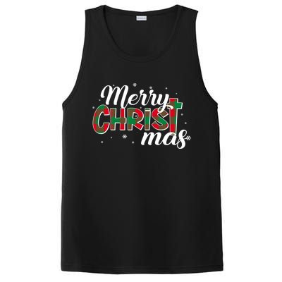 Plaid Merry Christmas Christ PosiCharge Competitor Tank