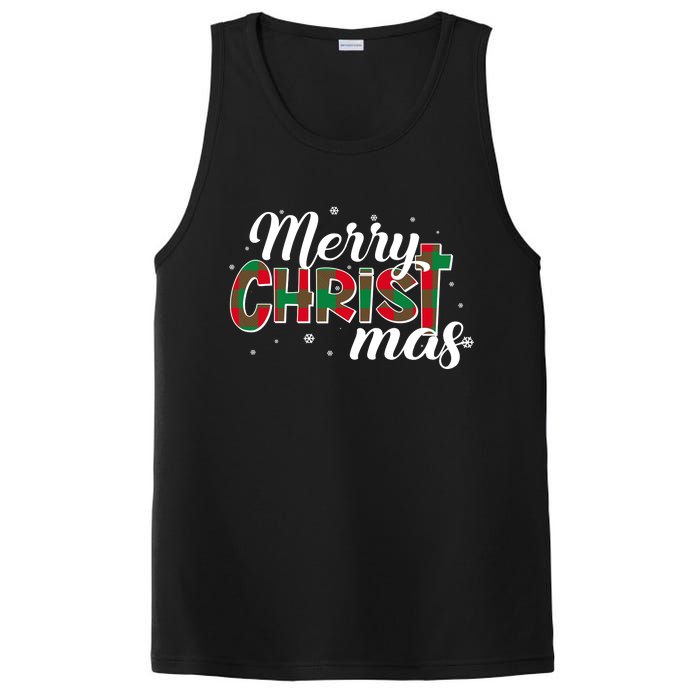 Plaid Merry Christmas Christ PosiCharge Competitor Tank