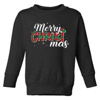 Plaid Merry Christmas Christ Toddler Sweatshirt