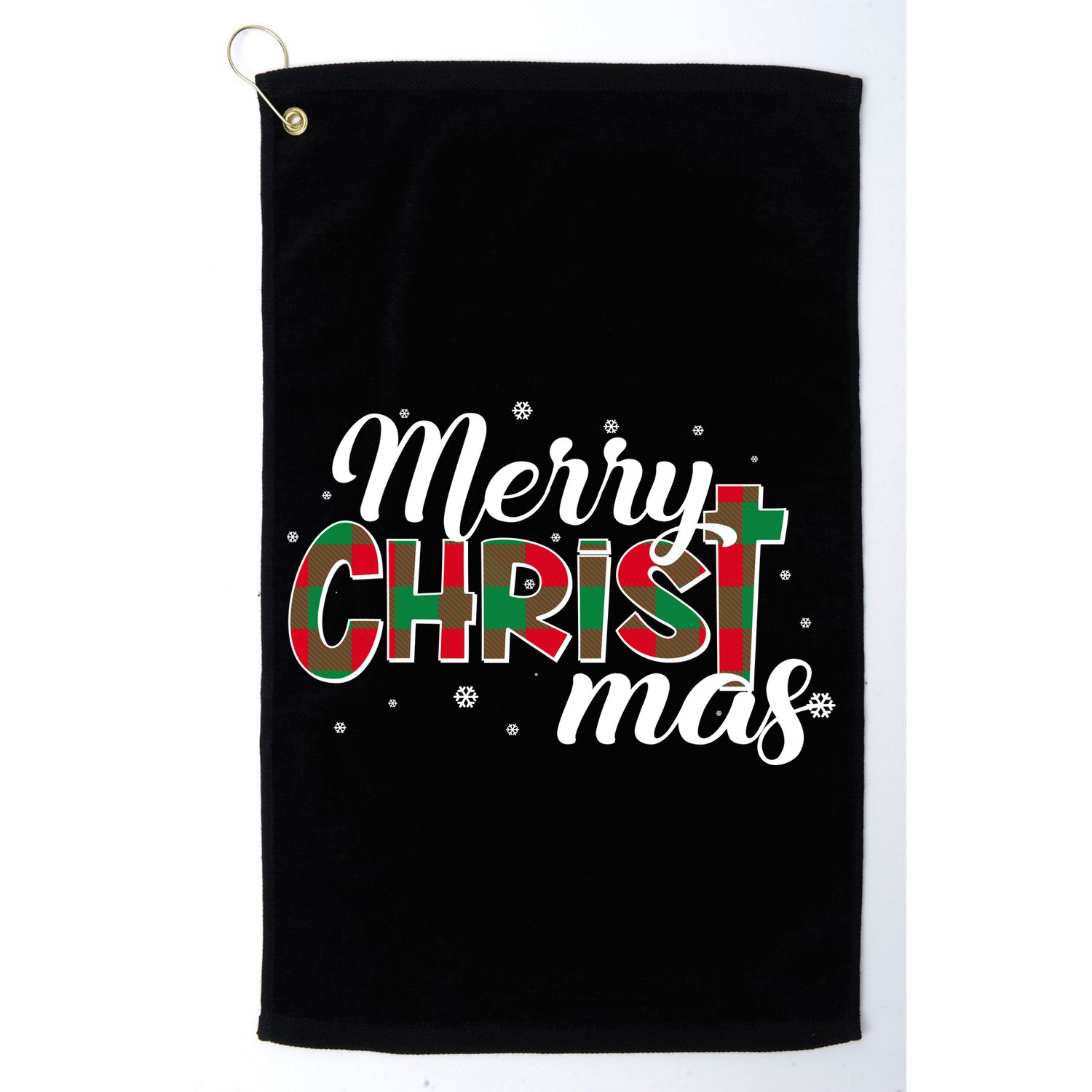 Plaid Merry Christmas Christ Golf Towel