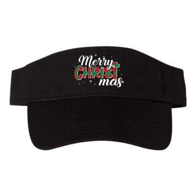 Plaid Merry Christmas Christ Valucap Bio-Washed Visor