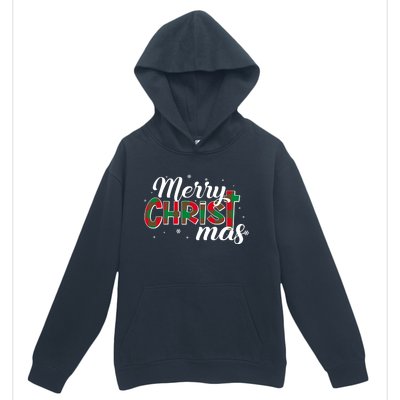 Plaid Merry Christmas Christ Urban Pullover Hoodie