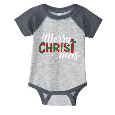 Plaid Merry Christmas Christ Infant Baby Jersey Bodysuit