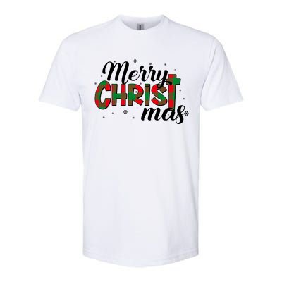 Plaid Merry Christmas Christ Softstyle® CVC T-Shirt