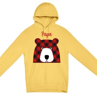 Plaid Pattern Papa Bear Premium Pullover Hoodie