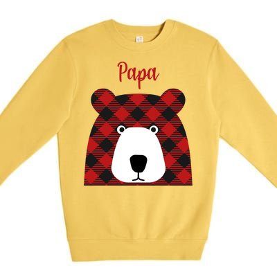 Plaid Pattern Papa Bear Premium Crewneck Sweatshirt