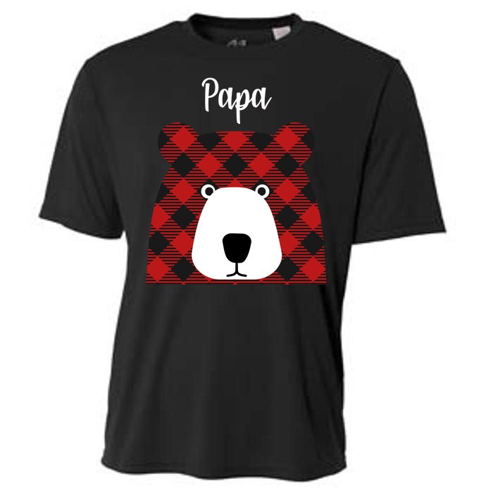 Plaid Pattern Papa Bear Cooling Performance Crew T-Shirt