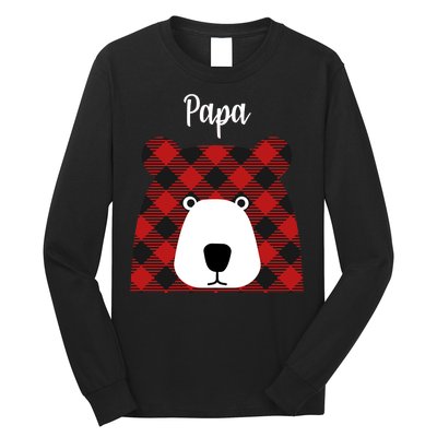 Plaid Pattern Papa Bear Long Sleeve Shirt