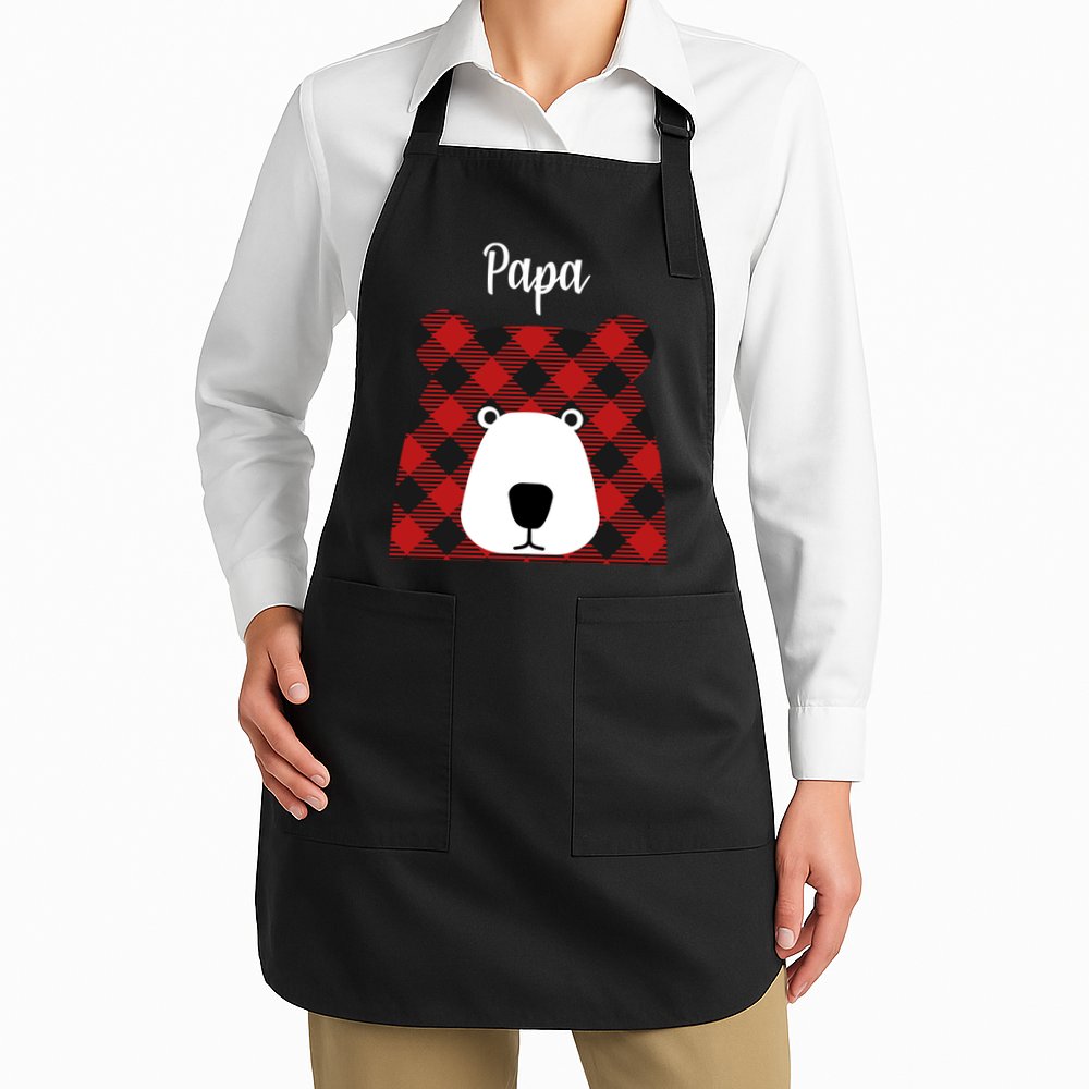 Plaid Pattern Papa Bear Apron