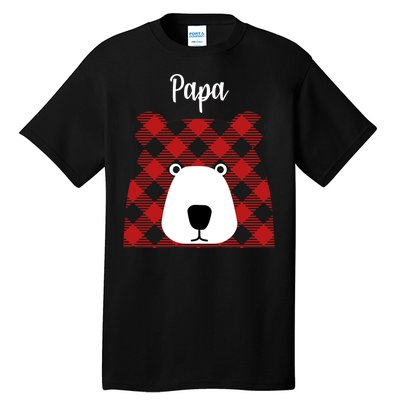 Plaid Pattern Papa Bear Tall T-Shirt