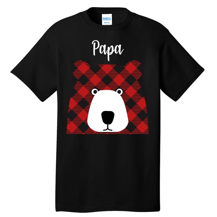 Plaid Pattern Papa Bear Tall T-Shirt