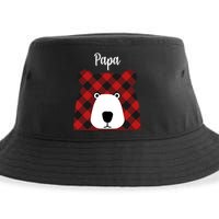 Plaid Pattern Papa Bear Sustainable Bucket Hat
