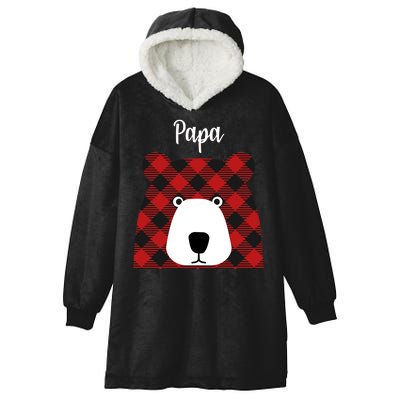 Plaid Pattern Papa Bear Hooded Wearable Blanket