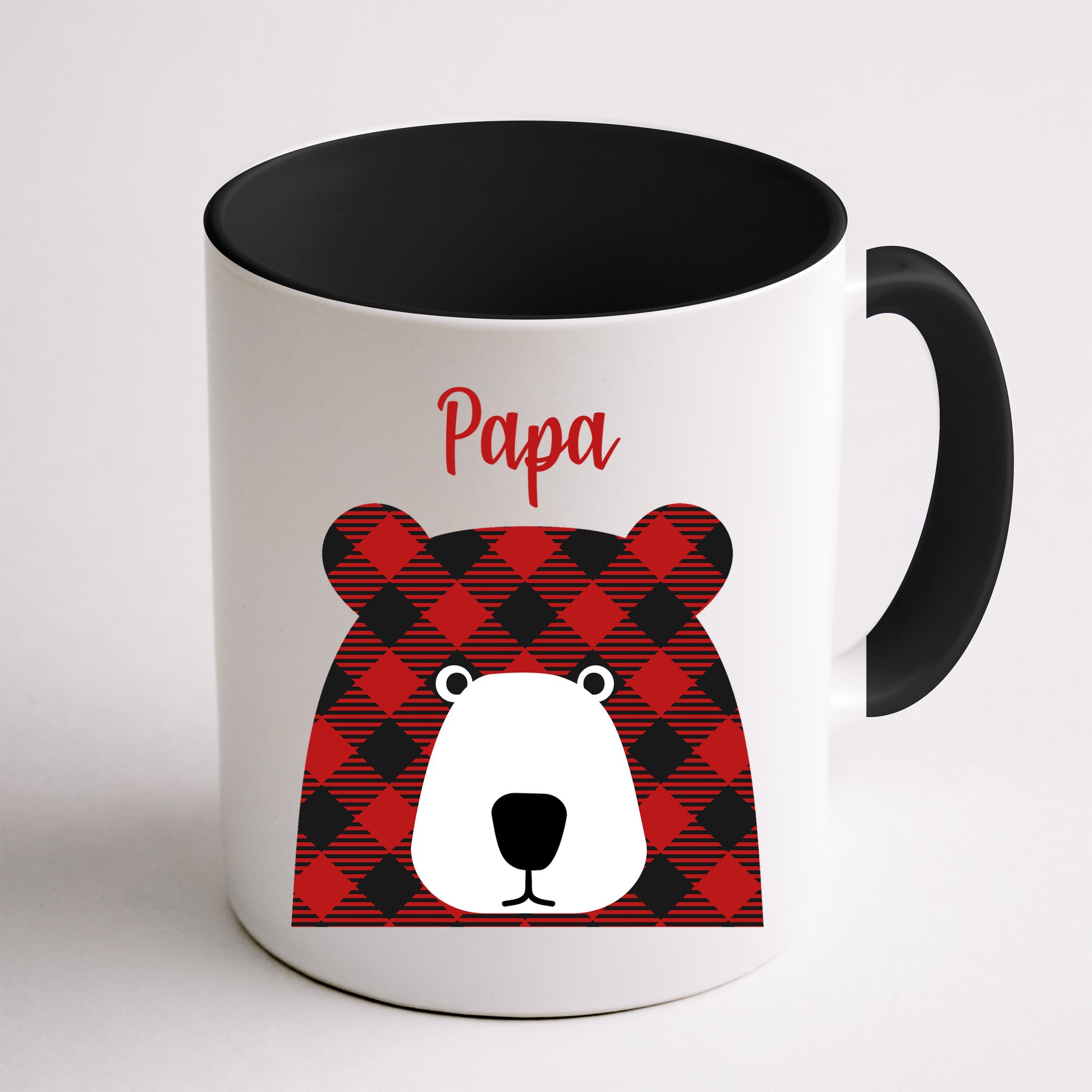 Plaid Pattern Papa Bear Mug