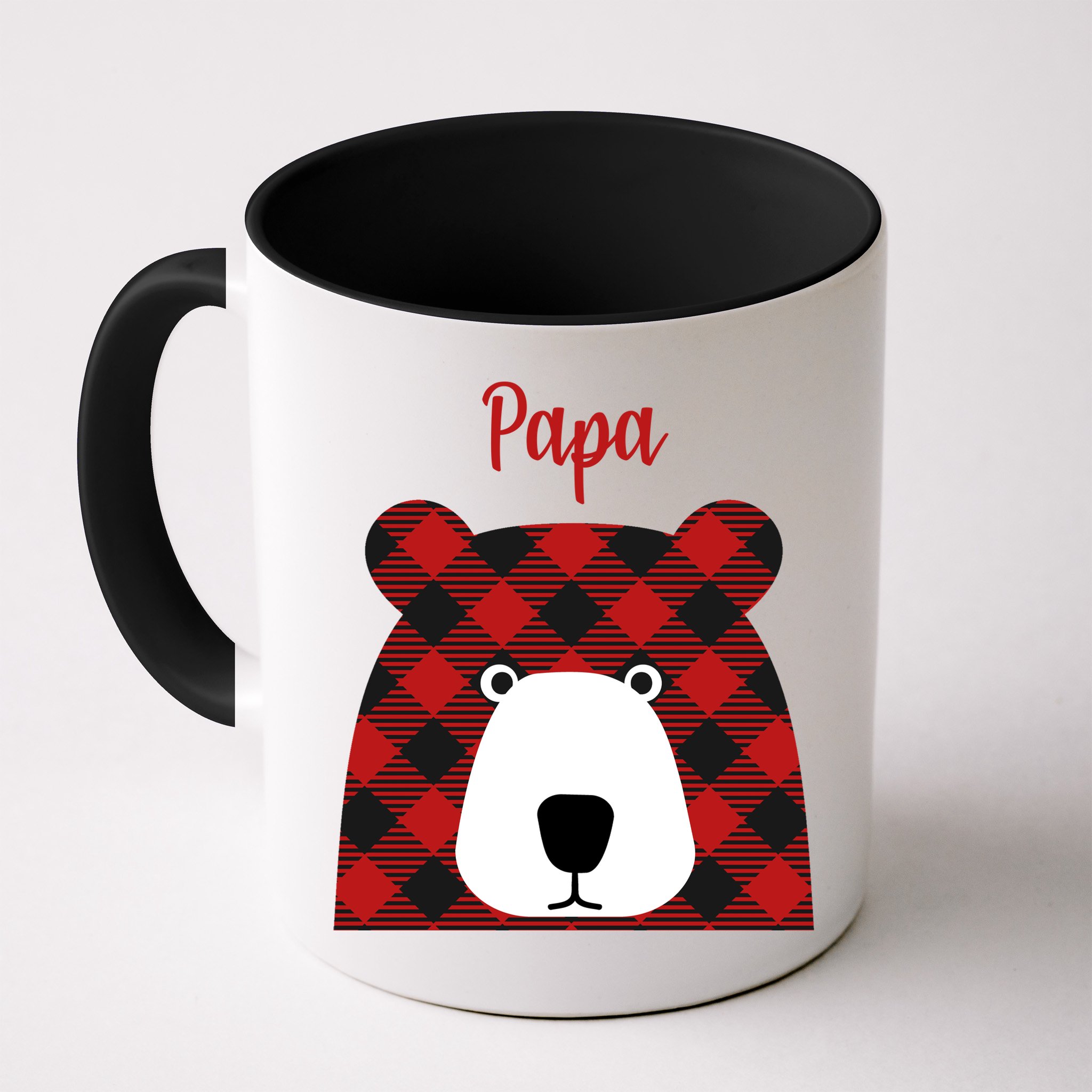 Plaid Pattern Papa Bear Mug