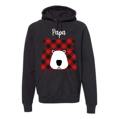 Plaid Pattern Papa Bear Premium Hoodie