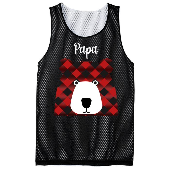 Plaid Pattern Papa Bear Mesh Reversible Basketball Jersey Tank