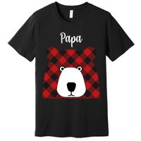 Plaid Pattern Papa Bear Premium T-Shirt