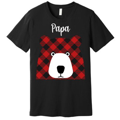 Plaid Pattern Papa Bear Premium T-Shirt